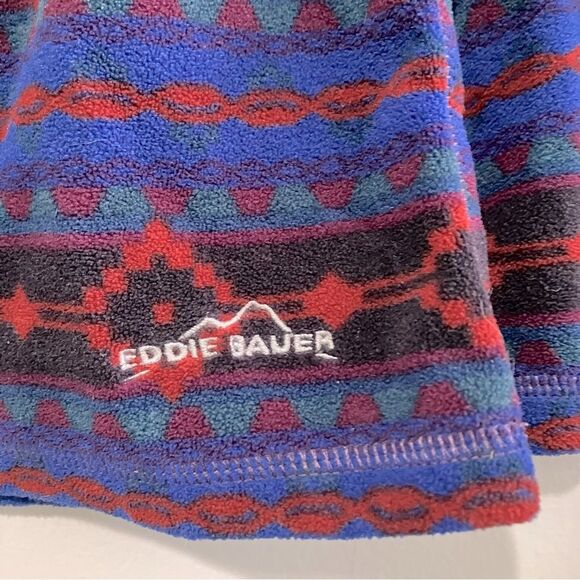 Eddie Bauer Quarter Zip Pullover Southwest Azetc Print Fleece Women Size Medium - Picture 2 of 7